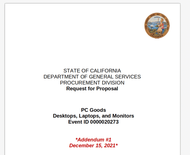 California RFP