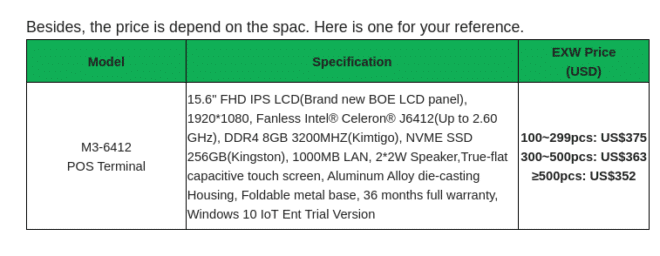 Mini PC AIO POS Terminal